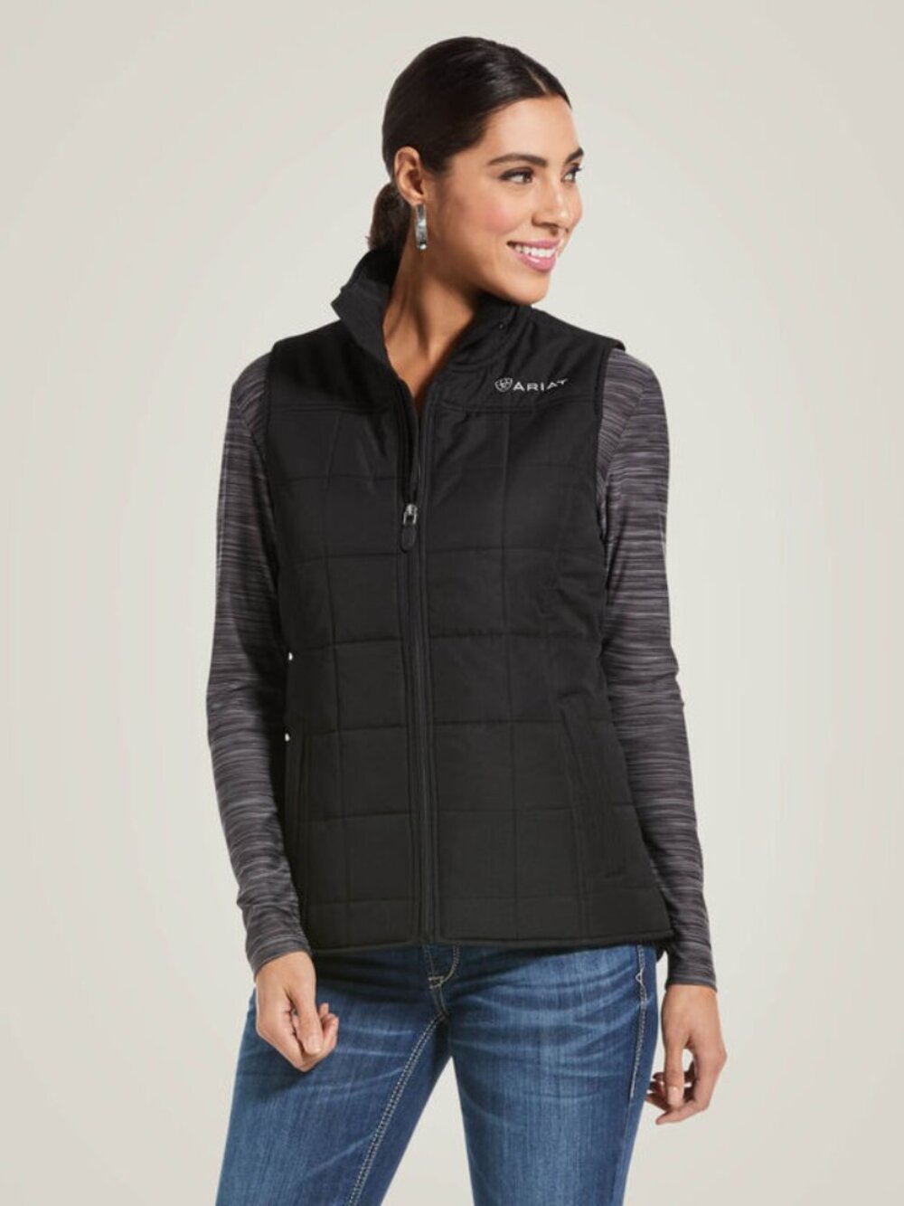 Ariat Crius Insulated Vest Black Wind & Water Protection Quilted Women's size XL - Picture 2 of 13